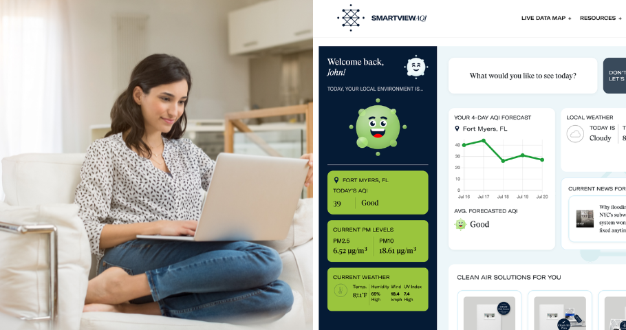 SMARTView AQI helps homeowners track VOC exposure and identify IAQ risks in real time